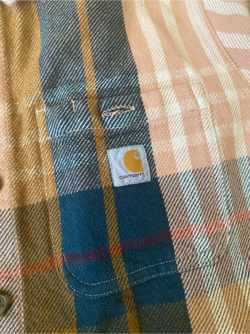 Carhartt Women's Loose Fit Heavyweight Twill Plaid Shirt- like new - Picture 3 of 8